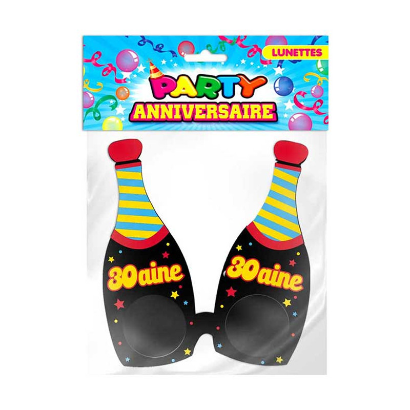 Lunettes 30 ans bouteille anniversaire Lunettes 30 ans bouteille anniversaire