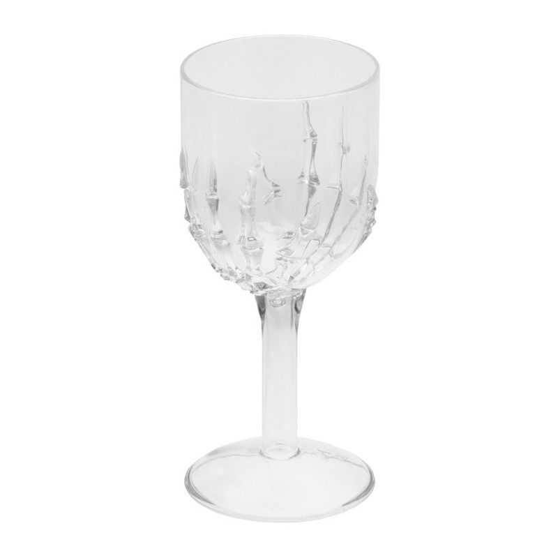 Verre à pied Halloween main de squelette