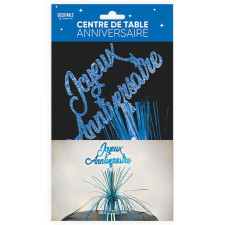 Centre de table joyeux anniversaire bleu