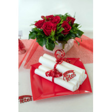 Assiette jetable rouge