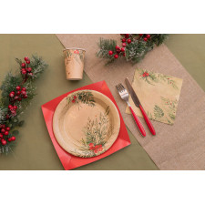 Assiette rouge en carton