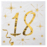 Serviettes dorées anniversaire 18 ans Serviettes dorées anniversaire 18 ans