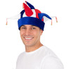 Chapeau de bouffon bleu blanc rouge avec grelots Chapeau de bouffon bleu blanc rouge avec grelots