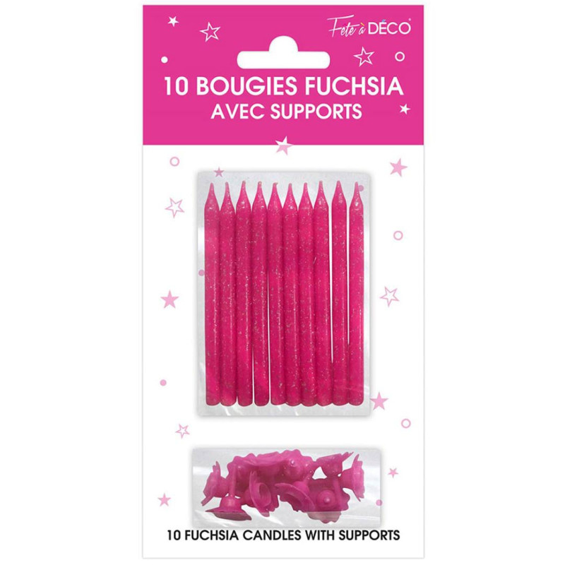 Bougies d'anniversaire roses avec paillettes Bougies d'anniversaire roses avec paillettes