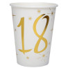 Gobelets en carton 18 ans blanc et or