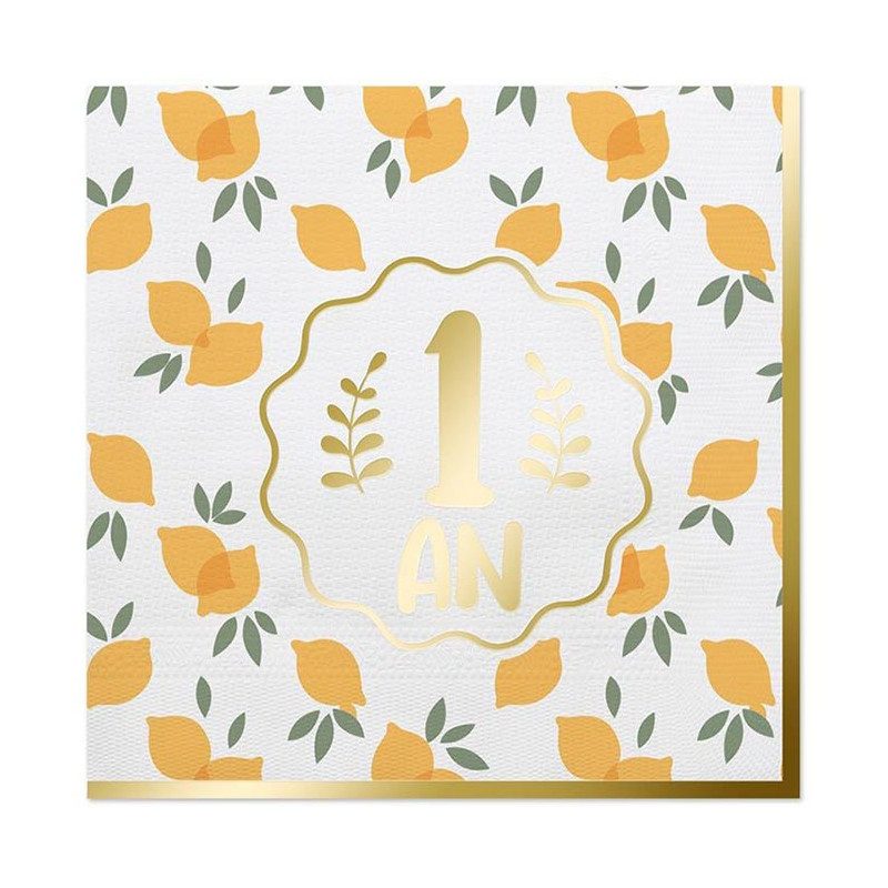Serviette anniversaire 1an