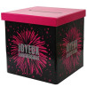 Urne d'anniversaire en carton pas cher noir et rose