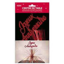Centre de table joyeux anniversaire rouge