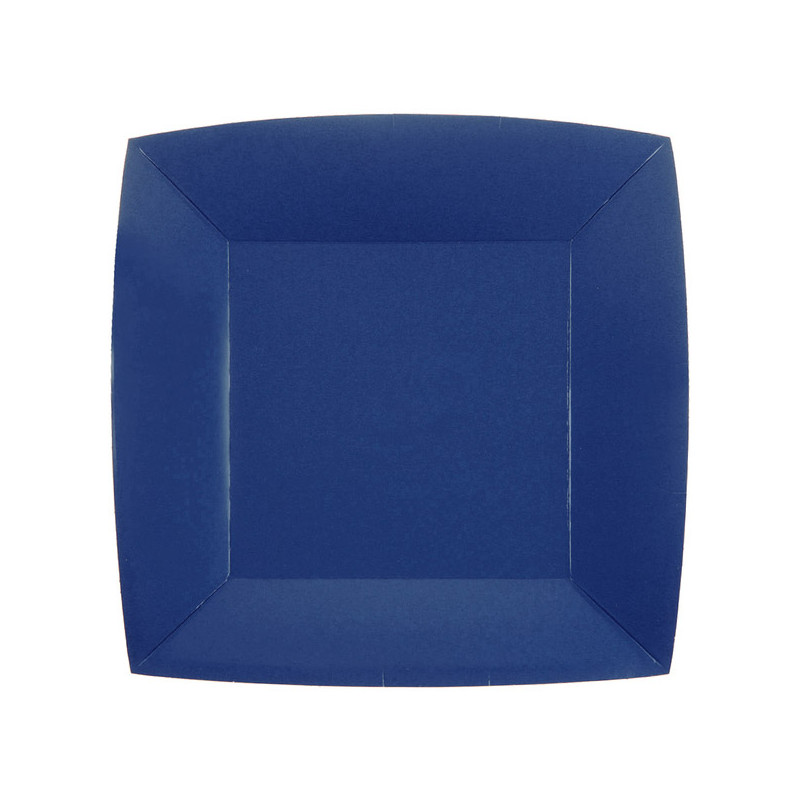 Assiette carton bleu marine