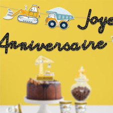 Guirlande anniversaire engins de chantier
