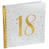 Livre d'or pour anniversaire 18 ans blanc et doré