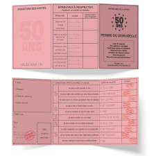 Permis humoristique anniversaire 50 ans