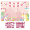Toile de fond anniversaire licorne
