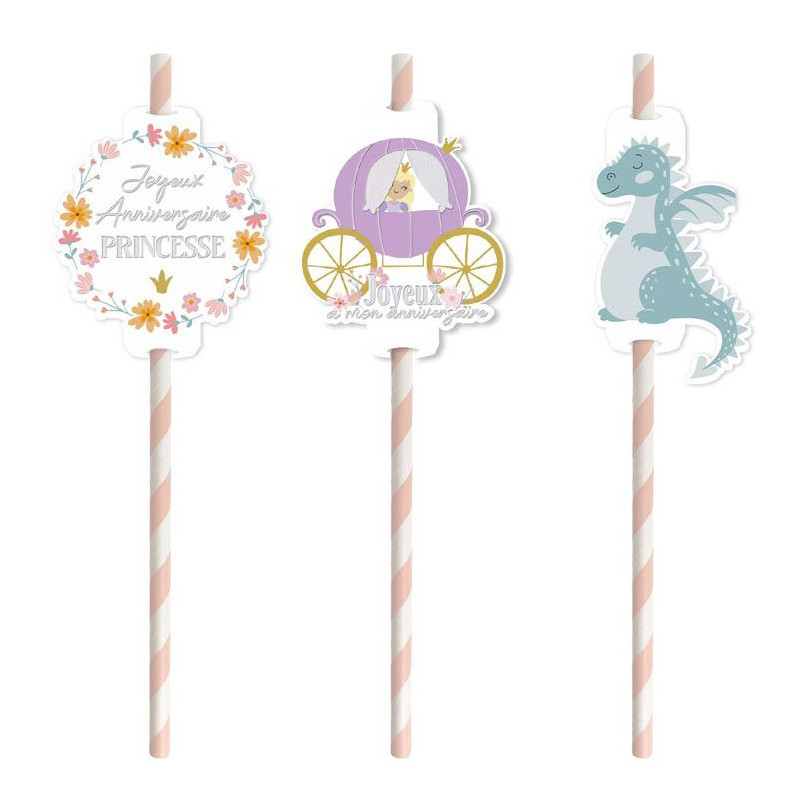 Pailles anniversaire thème princesse