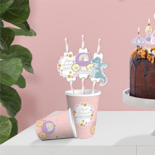 Gobelet anniversaire princesse avec pailles