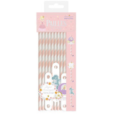 Pailles en carton thème anniversaire princesse