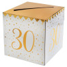 Tirelire blanche et dorée pour anniversaire 30 ans Tirelire blanche et dorée pour anniversaire 30 ans