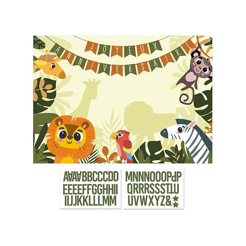 Toile de fond anniversaire jungle Toile de fond anniversaire jungle