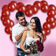 Arche de ballon coeur rouge pour la Saint-Valentin Arche de ballon coeur rouge pour la Saint-Valentin