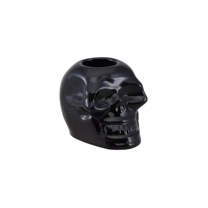 Paire De Bougeoirs Gothiques En Verre Rose – Crânes Pour Bougies Coniques – Halloween Ou Déco Originale