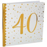 Livre d'or 40 ans pour anniversaire chic blanc et or de 22 pages Livre d'or 40 ans pour anniversaire chic blanc et or de 22 pages