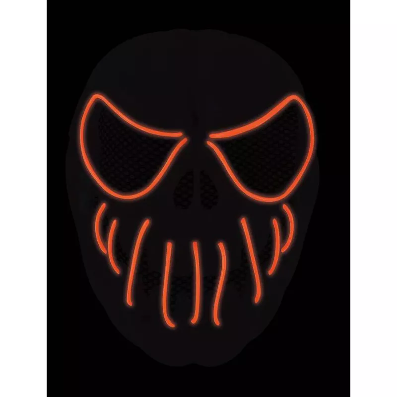 Masque Halloween LED Squelette - Effets Lumineux Bleu Et Rouge - Piles AA Non Incluses - Pour Fête, Carnaval, Déguisement