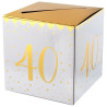 Urne 40 ans pour anniversaire blanc et or Urne 40 ans pour anniversaire blanc et or