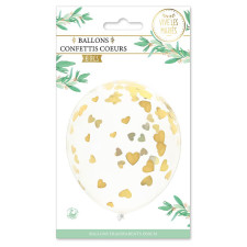 Ballon cœur avec confettis
