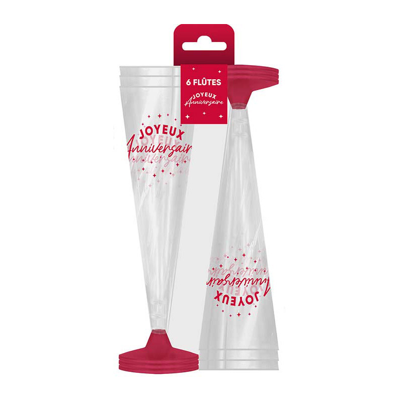 Flûte anniversaire rouge