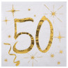 Serviettes en papier 50 ans blanc et or Serviettes en papier 50 ans blanc et or