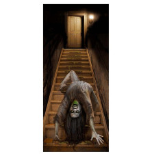 Décor porte femme possédée Halloween