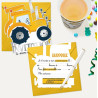 Carte invitation anniversaire thème engins de chantier