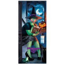 Décoration sorcière aux toilettes humoristique Halloween pour porte