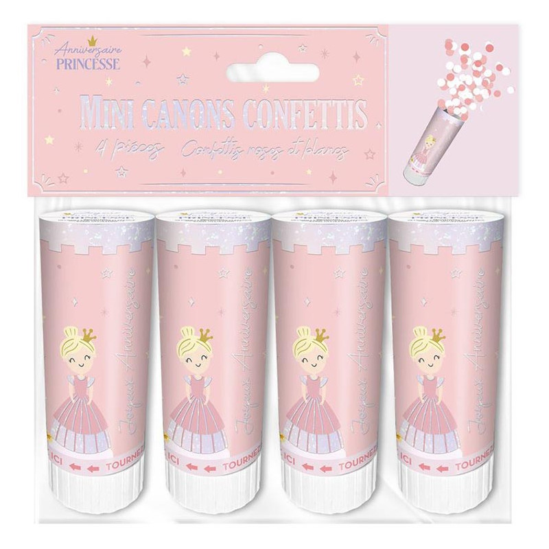 Canons à confettis anniversaire princesse
