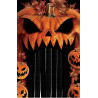 Déco de porte Halloween citrouille avec rideau