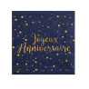 Serviettes bleues et or pour anniversaire Serviettes bleues et or pour anniversaire