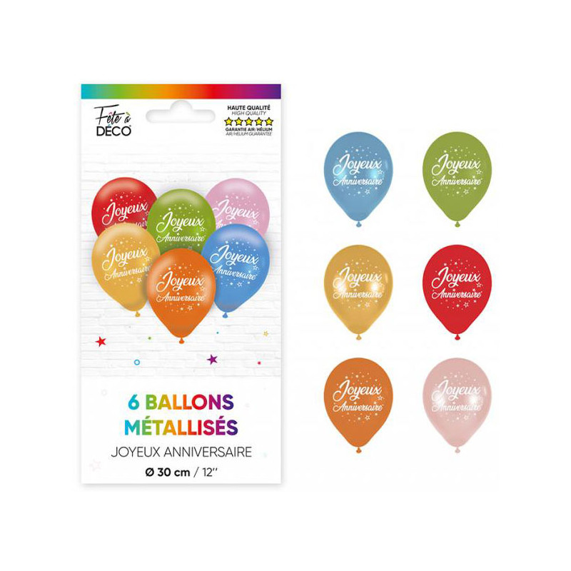 Ballon anniversaire multicolore