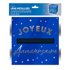 Boîte cagnotte anniversaire bleue