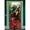 Déco de porte Halloween tueur à la tronçonneuse