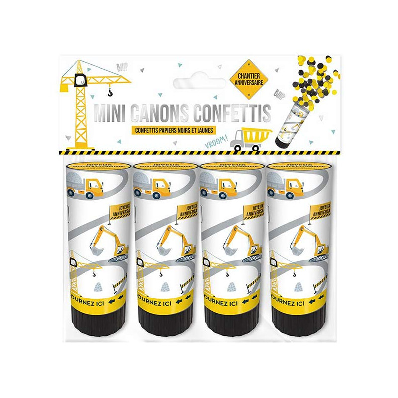 Canons à confettis anniversaire chantier