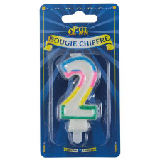 Bougie chiffre 2 anniversaire