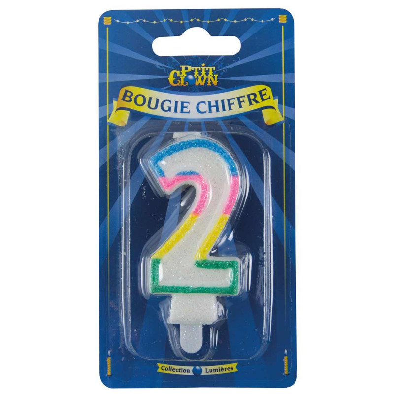 Bougie chiffre 2 anniversaire Bougie chiffre 2 anniversaire