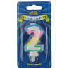 Bougie chiffre 2 anniversaire