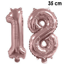 Ballons 18 ans rose gold d'anniversaire en alu 35 cm