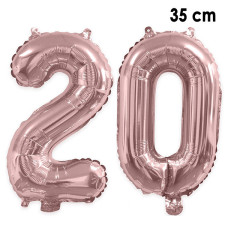 Ballons 20 ans rose gold anniversaire en alu