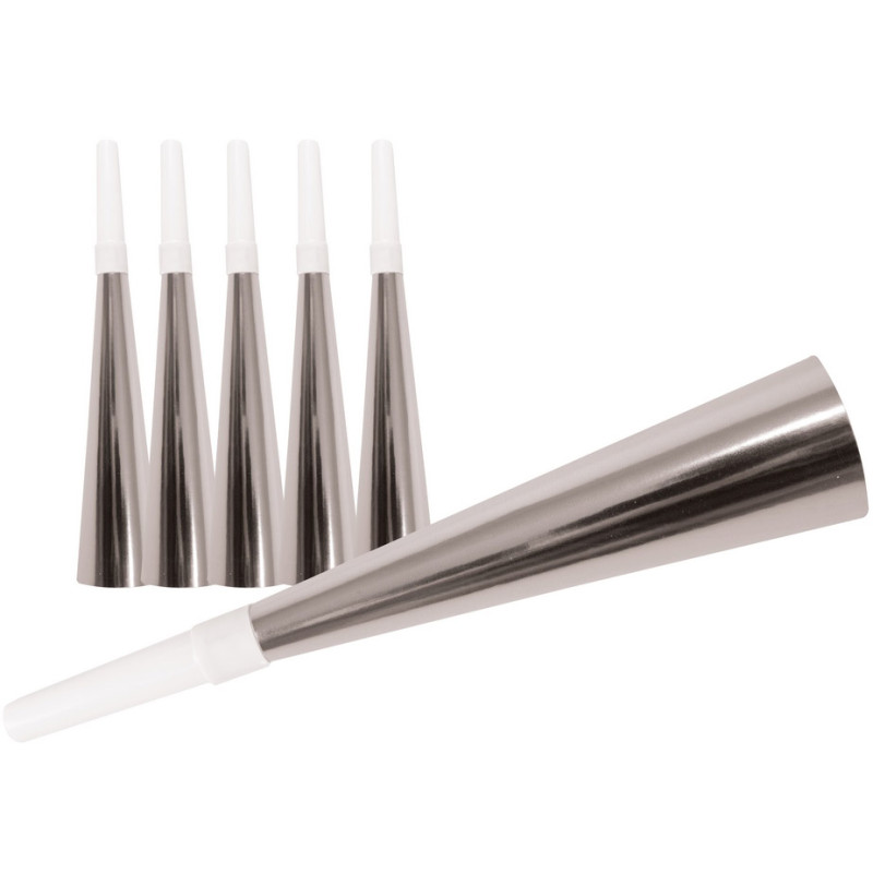 Trompettes de fête couleur argent Trompettes de fête couleur argent