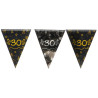 Guirlande anniversaire 30 ans noire, or et argent 4 mètres Guirlande anniversaire 30 ans noire, or et argent 4 mètres