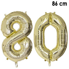 Ballons 80 ans géants couleur or pour décoration anniversaire