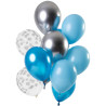 Assortiment de ballons bleus et argent