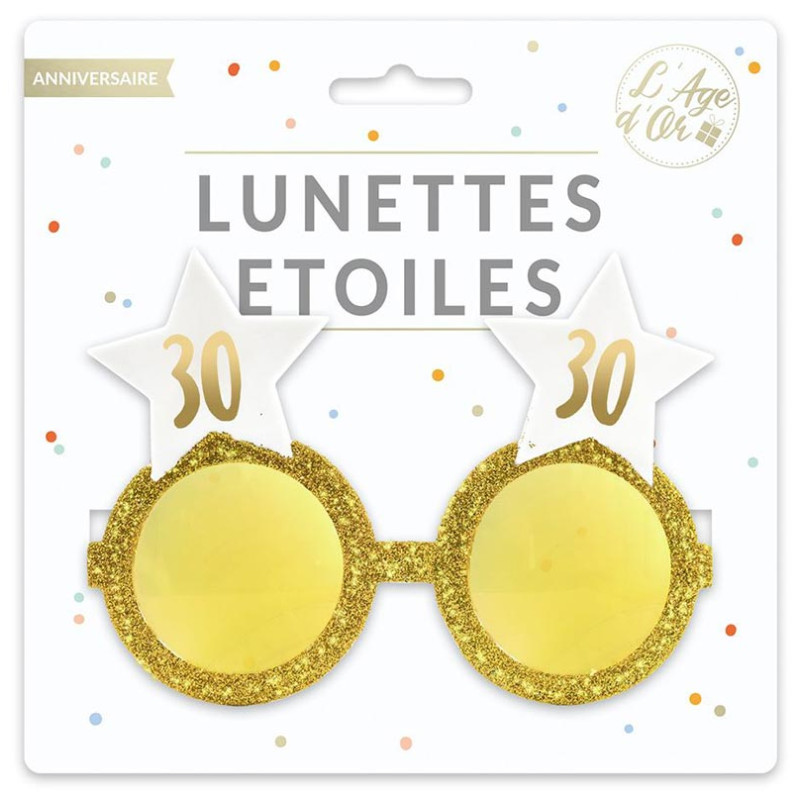 Lunettes anniversaire 30 ans dorées Lunettes anniversaire 30 ans dorées